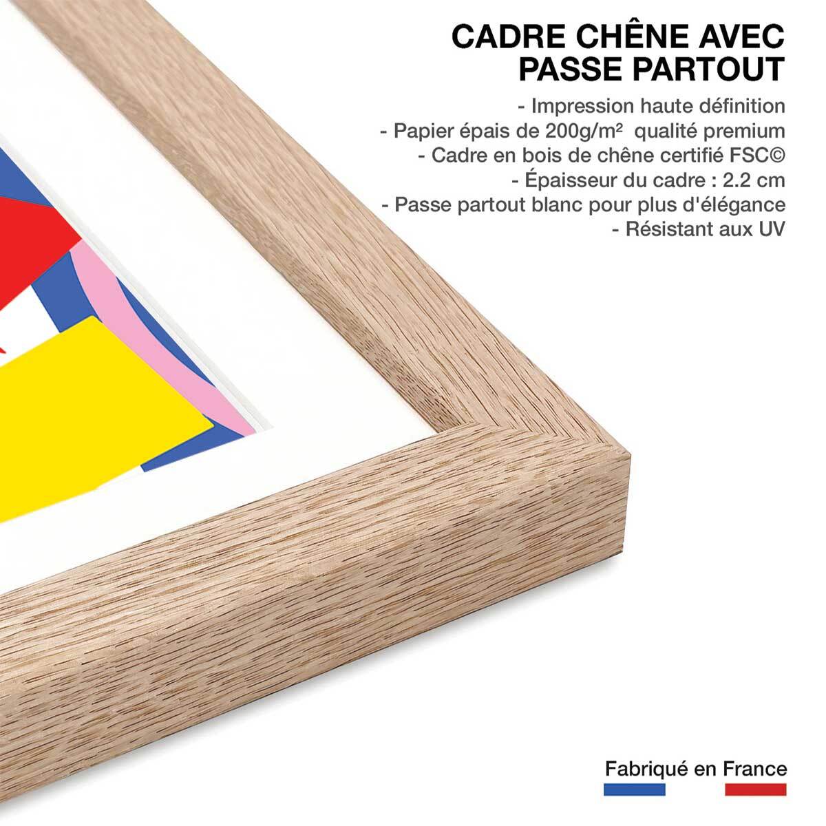 Affiche la vie trépidente d'une femme! Affiche + cadre en bois - Chêne