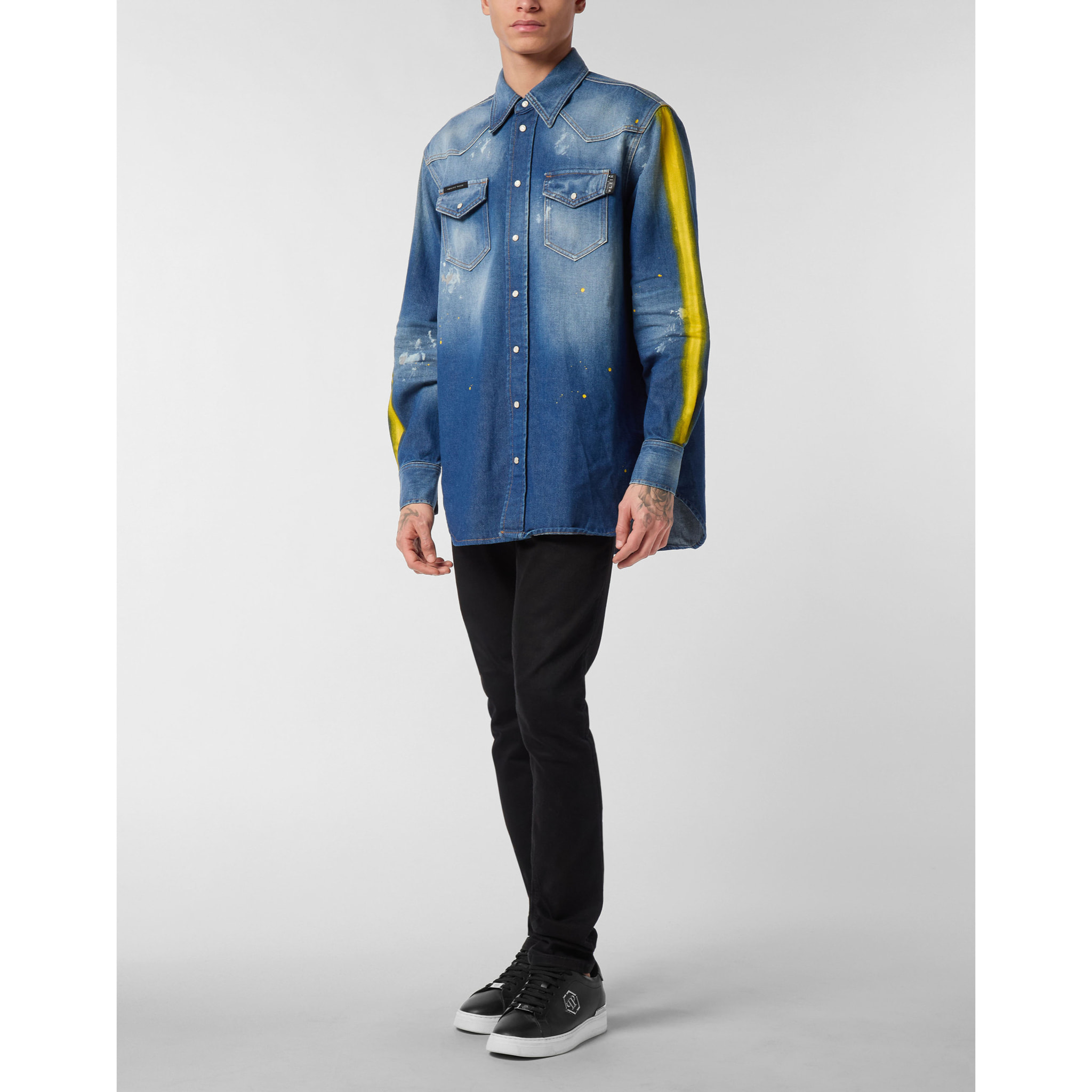 PHILIPP PLEIN Denim Shirt Ls