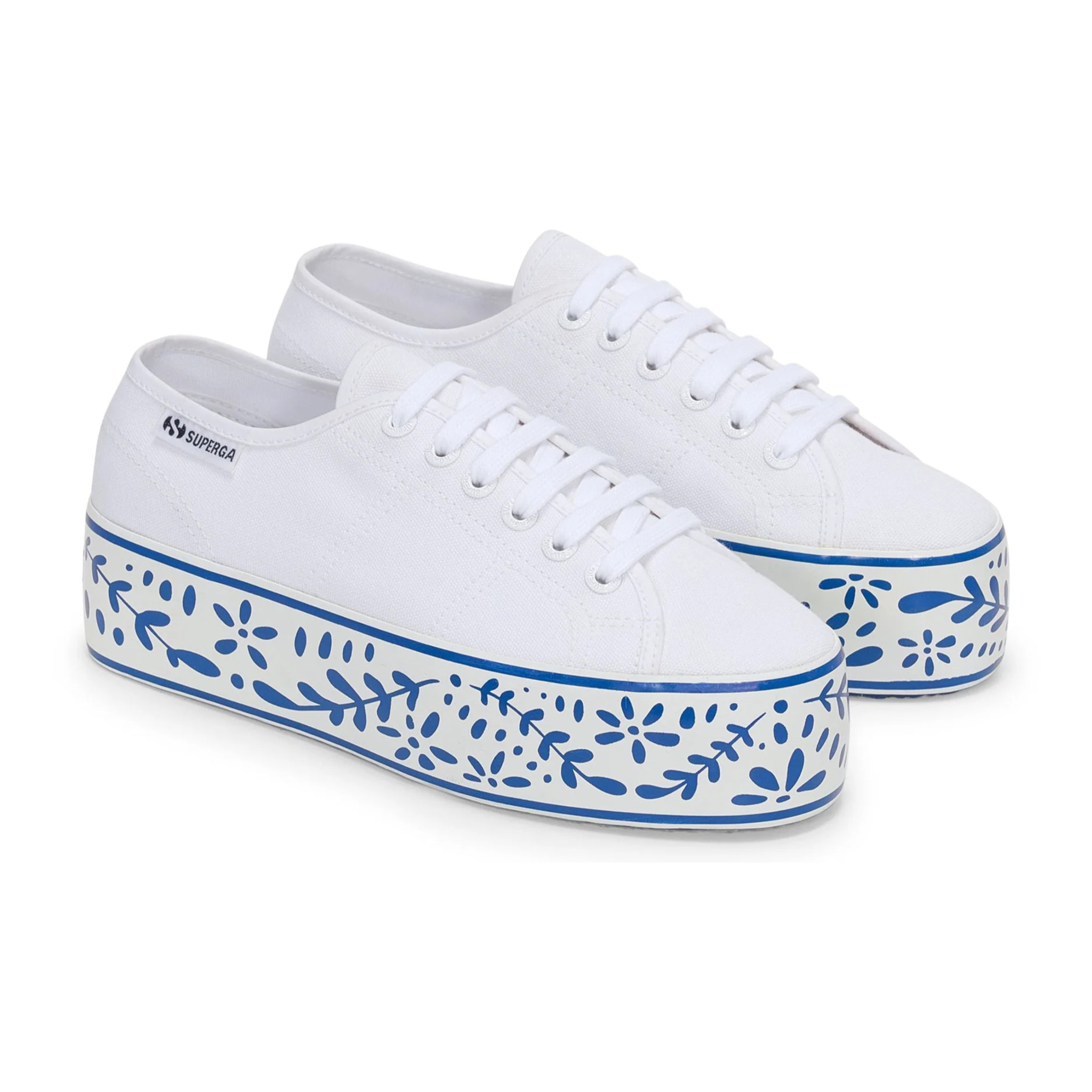 Superga - Scarpe da donna Donna Bianco - 3790 Platform Ceramic Print Leggera