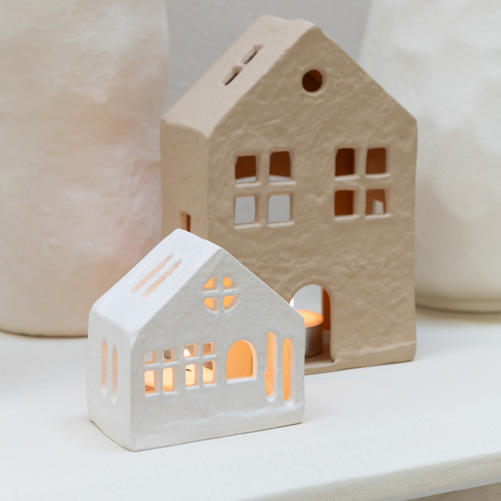 J-Line bougeoir Maison - aluminium - blanc