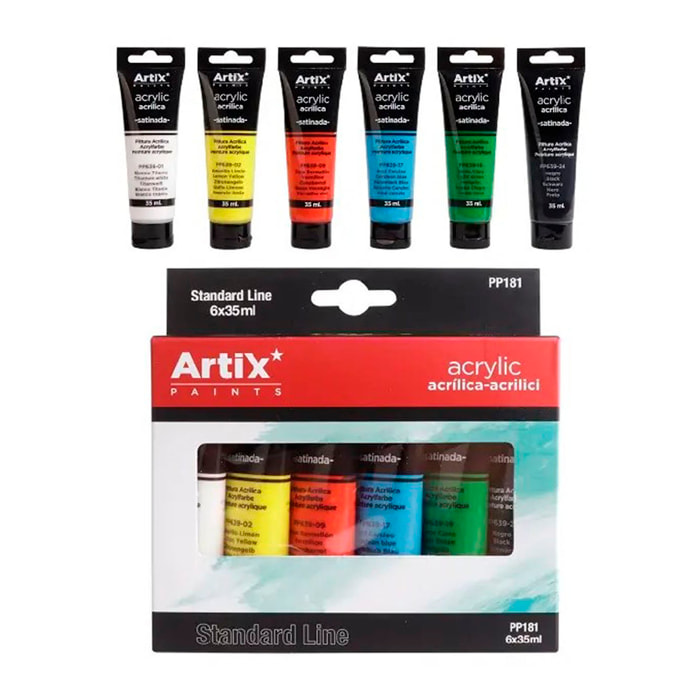 PINTURA ACRÍLICA 6 TUBOS 35 ml