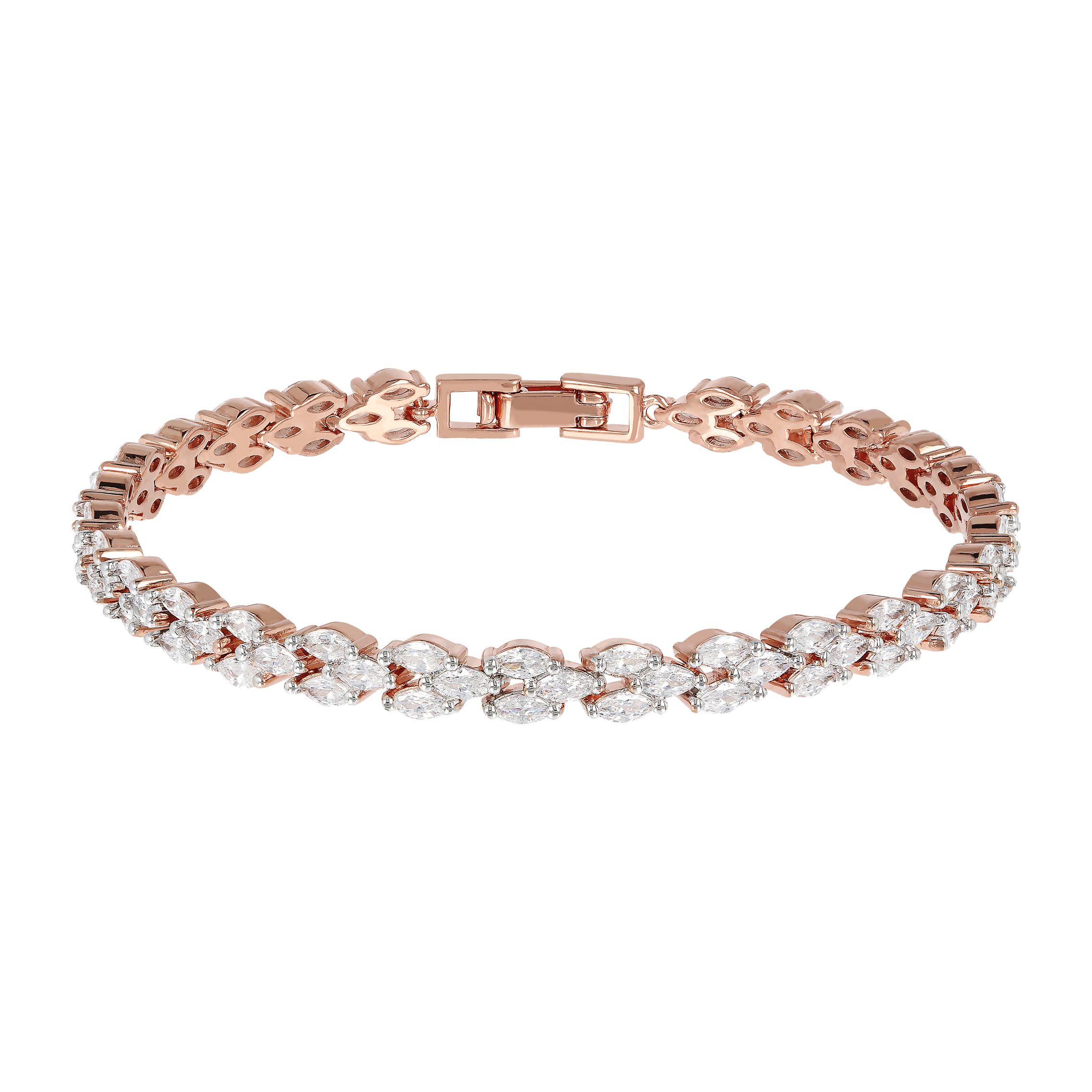 Bracciale Tennis Design Treccia con Cubic Zirconia