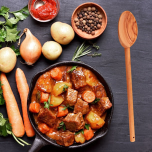 Ensemble de couverts à salade, cuillères et spatule Fackelmann Édition Bois d'olivier