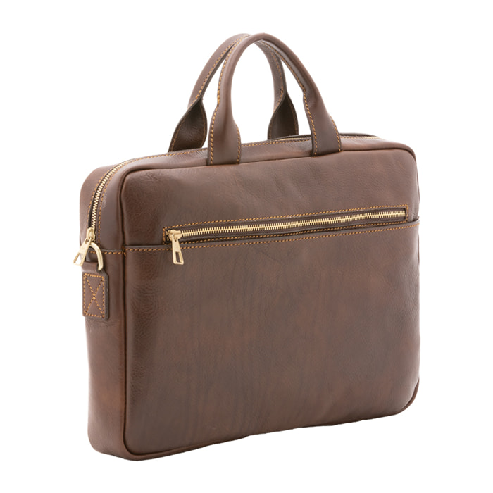 Borsa a mano  unisex In Vera pelle Made in Italy 37x27x6 cm