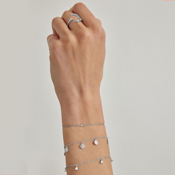 Pulsera de Circonita Brillante acabada en rodio