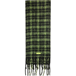 Bufanda Con Estampado de Cuadros Nordic Bomb Plaid Scarf en Negro y Verde D.Franklin