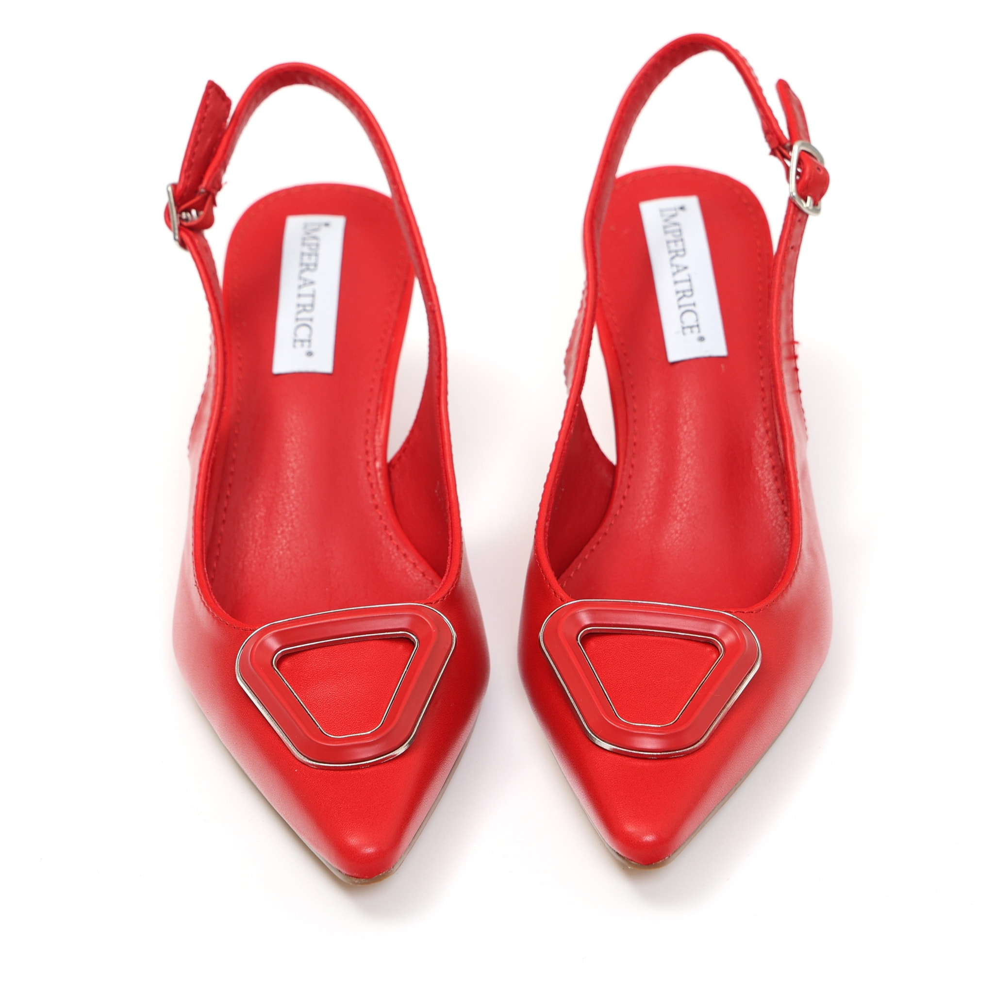 Dècolletè slingback con tacco basso a rocchetto e dettaglio sulla punta