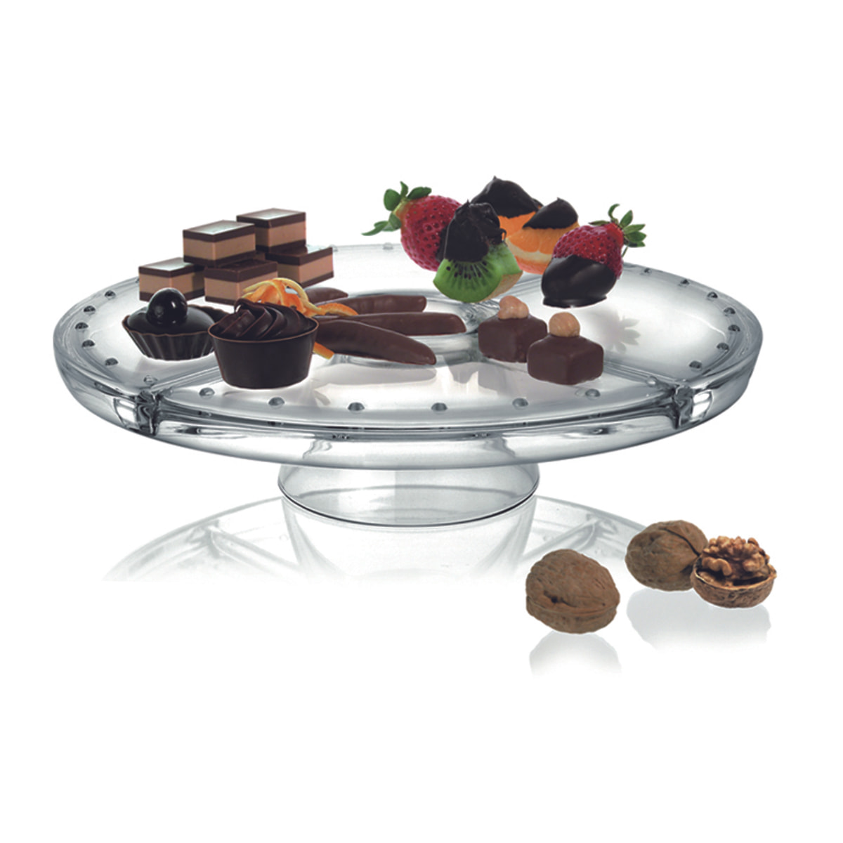 Présentoir avec cloche 4 en 1 Borgonovo – Palladio, Verre, Transparent