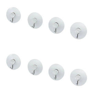 Ensemble de 8 crochets muraux à ventouse transparents Fackelmann Tecno