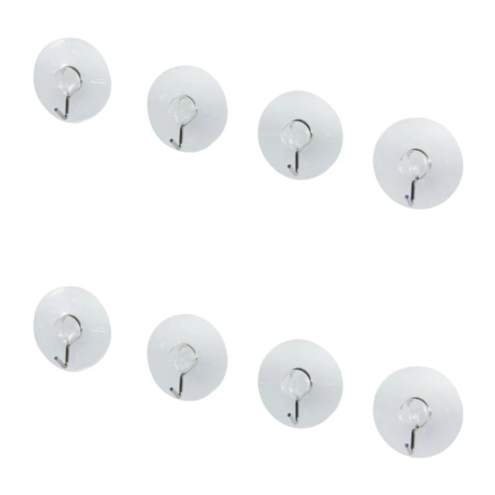 Ensemble de 8 crochets muraux à ventouse transparents Fackelmann Tecno