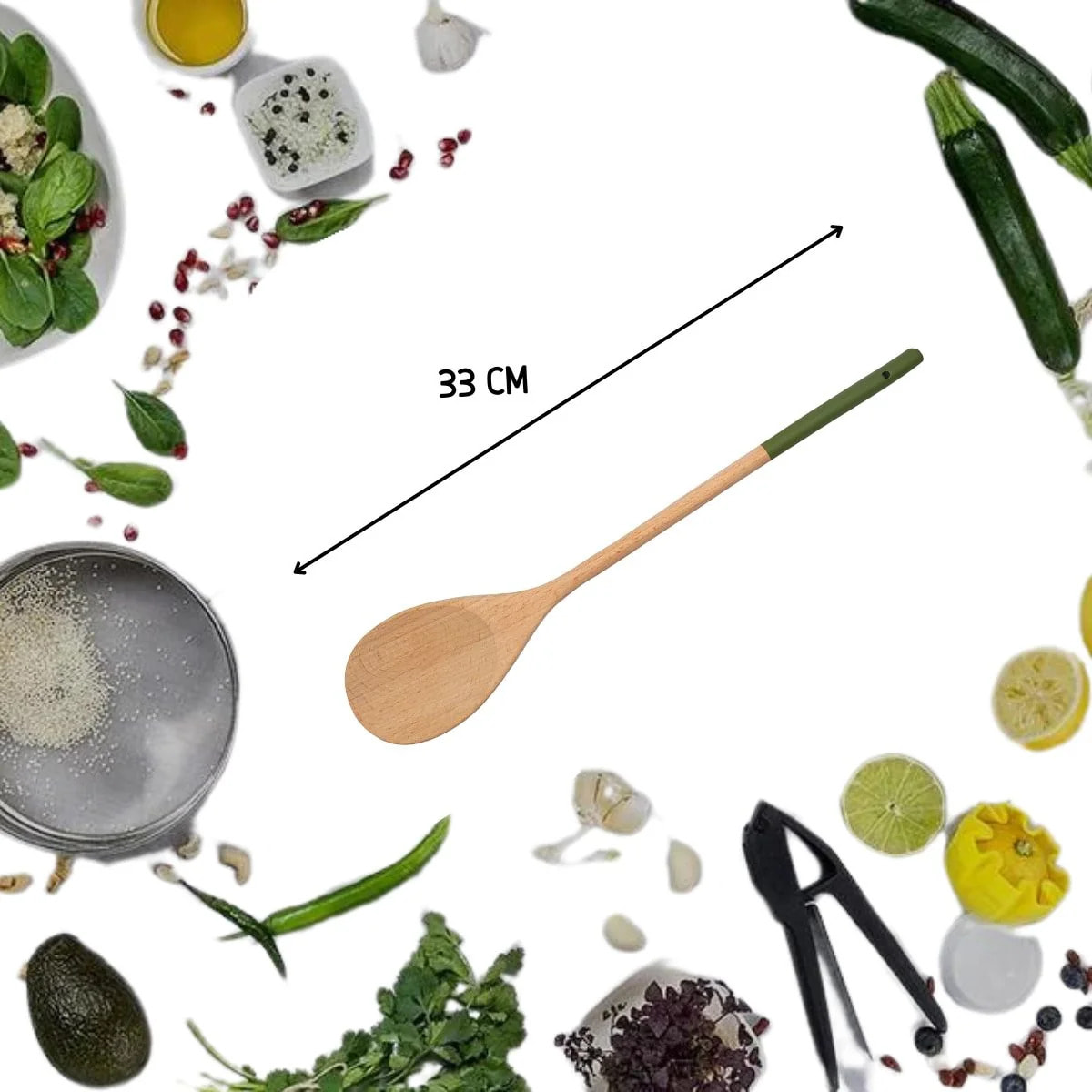 Set de 2 ustensiles de cuisine cuillère en bois Fackelmann Boisselerie