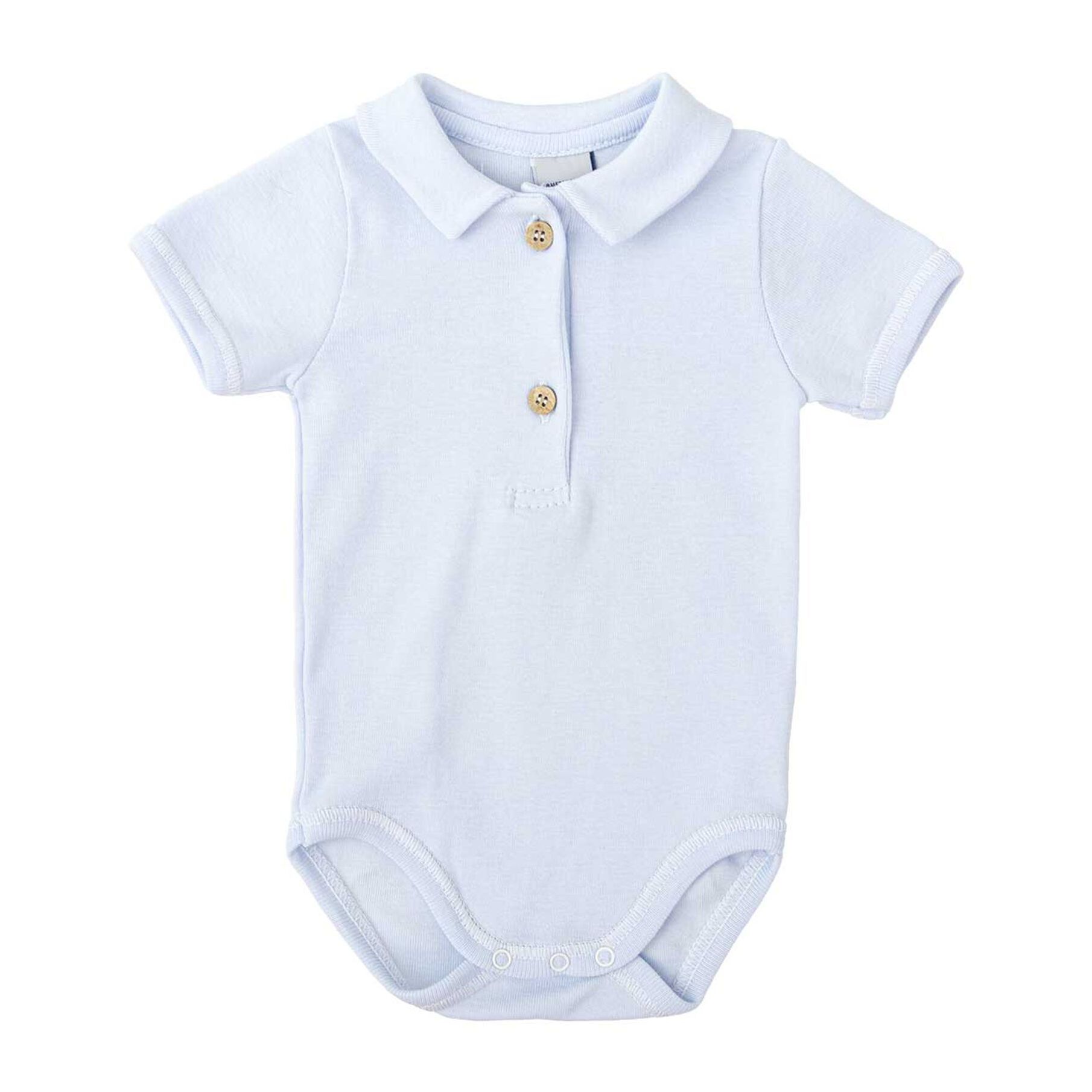 Body Manga Corta Cuello Pico Tapeta Celeste Talla 9 Meses