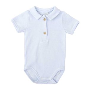 Body Manga Corta Cuello Pico Tapeta Celeste Talla 9 Meses