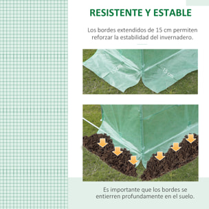 Cubierta de Invernadero de TáÂºnel 6x3x2 m Cubierta de Repuesto Invernadero Polietileno con 12 Ventanas y Puerta Enrollable Protección de Plantas para Jardín Verde