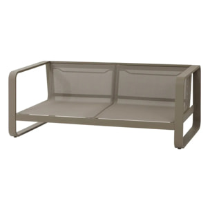 Canapé de jardin "Domilly" café 2 places en aluminium et oléfine