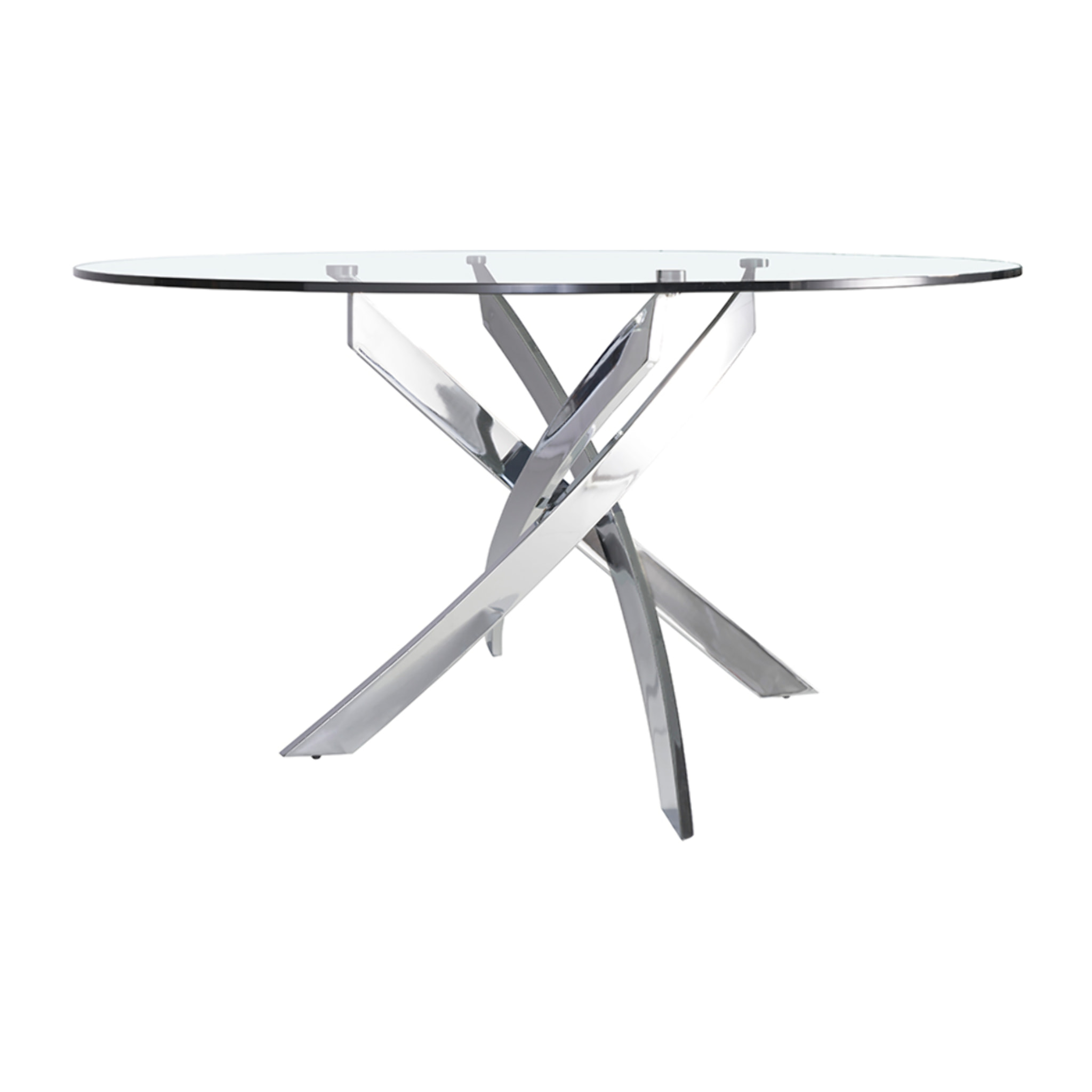 Mesa de Angel Cerda de cristal y acero