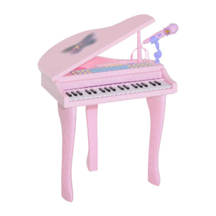 Piano à queue électronique 37 touches multifonctions avec micro haut parleur rose