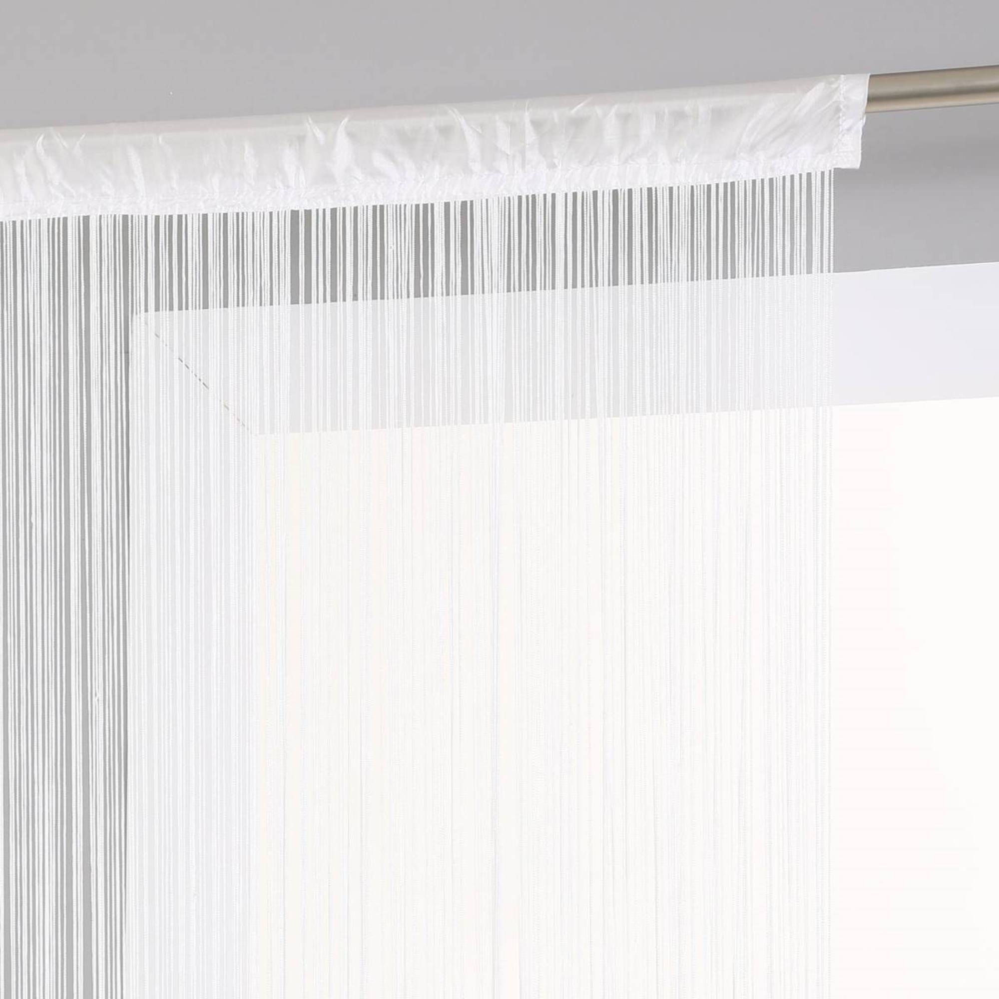 Cortina de Hilos 90x200cm en color Blanco Ligera y Moderna