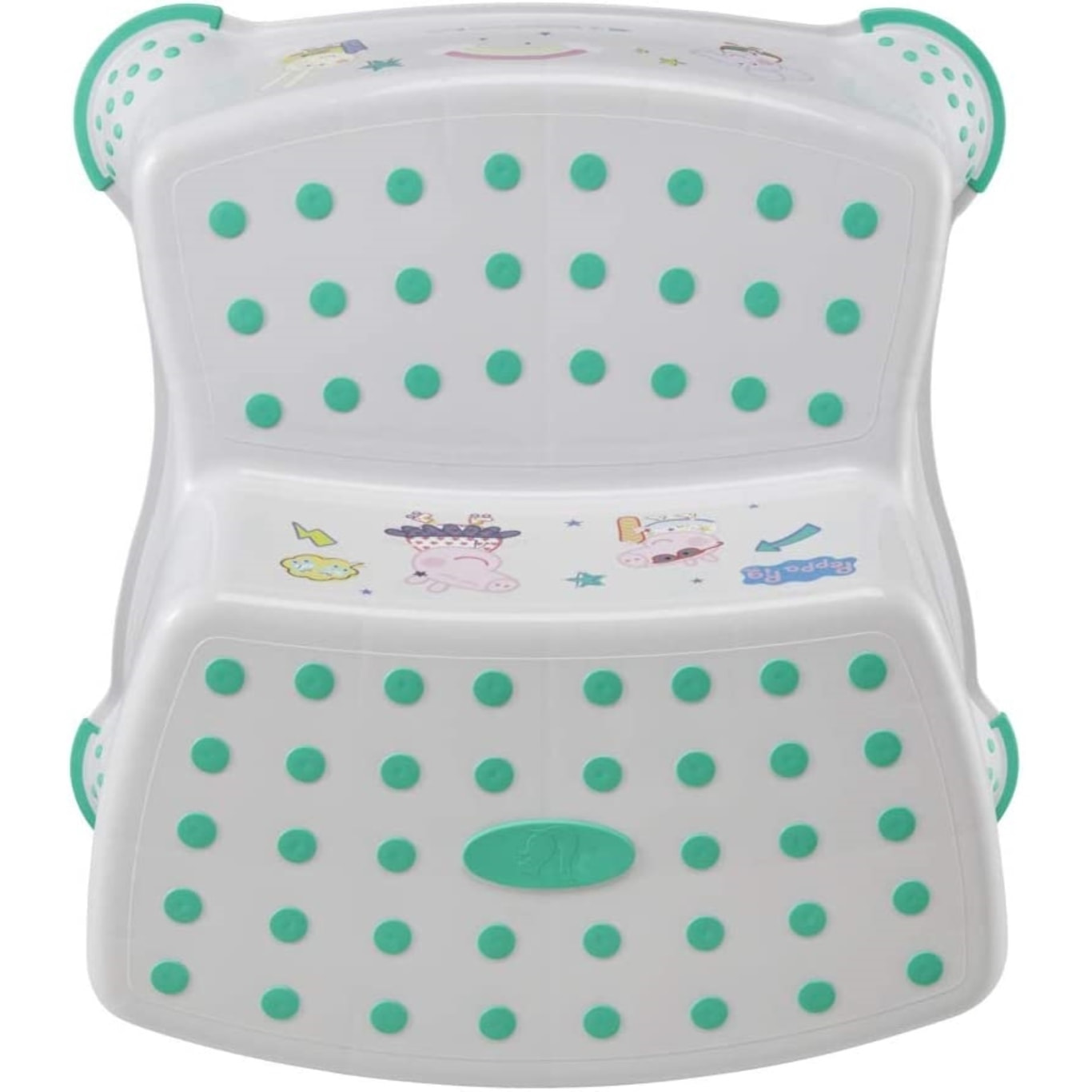 Peppa pig - taburete / alzador 2 niveles para niños a partir de 3 a 14 años aprox, función antideslizante, color blanco