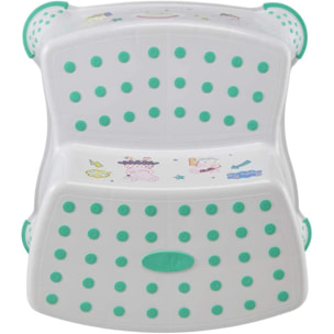 Peppa pig - taburete / alzador 2 niveles para niños a partir de 3 a 14 años aprox, función antideslizante, color blanco