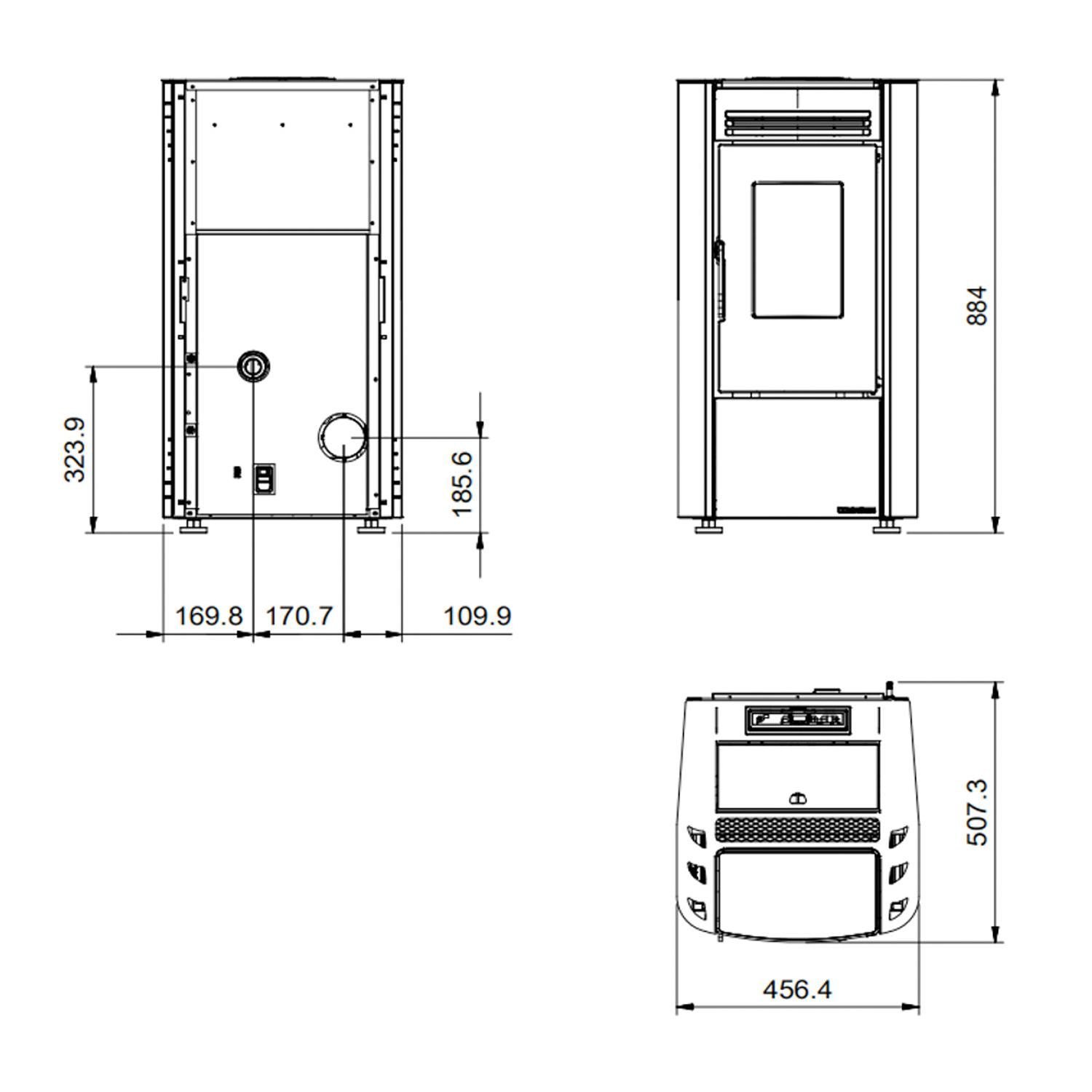 Extraflame Nordica Raffaella Idro 2.0 - Termostufa A Pellet Ventilata 19Kw