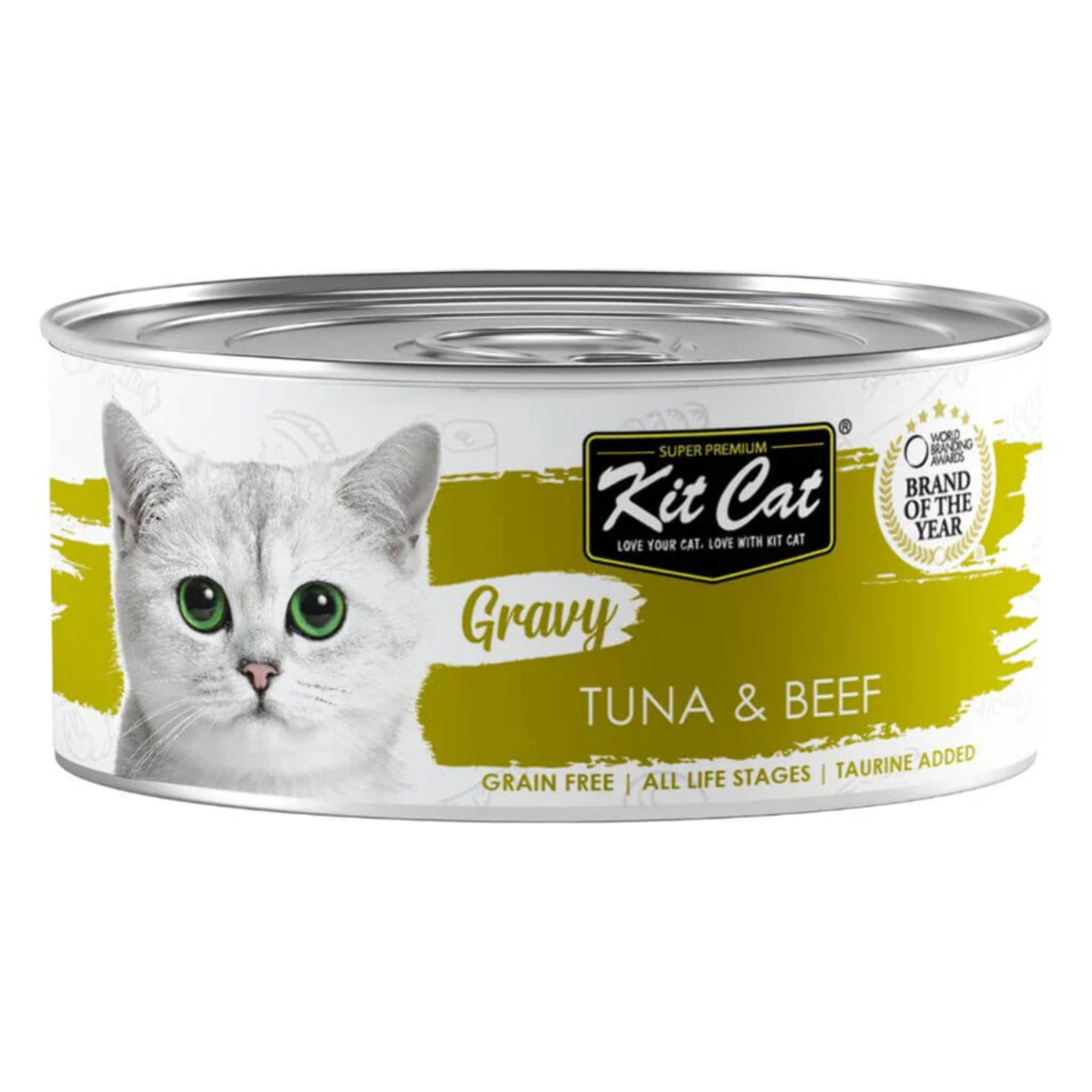 Kit Cat Lata Gravy - Atún & Ternera 70 g Comida húmeda para gatos en salsa