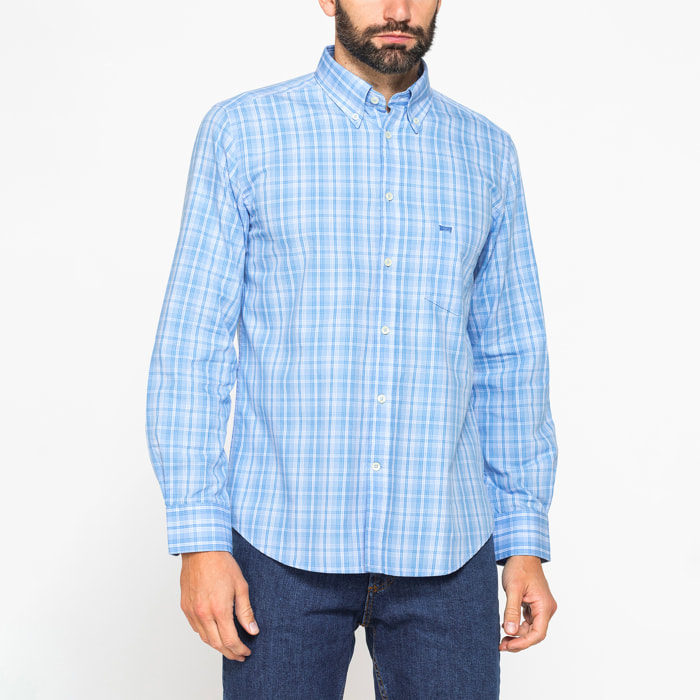 CAMICIA BUTTON-DOWN CON MANICA LUNGA E TASCHINO