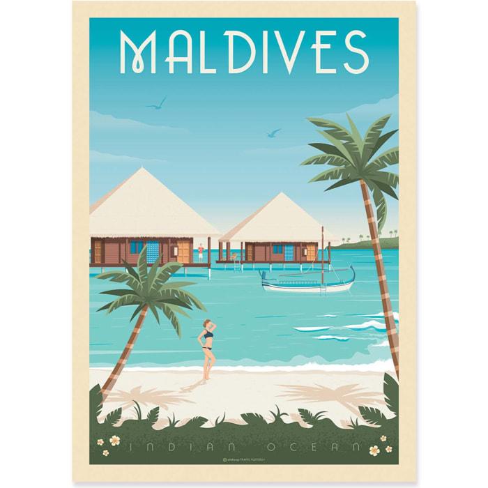 Affiche - Maldives - Olahoop Travel Posters
