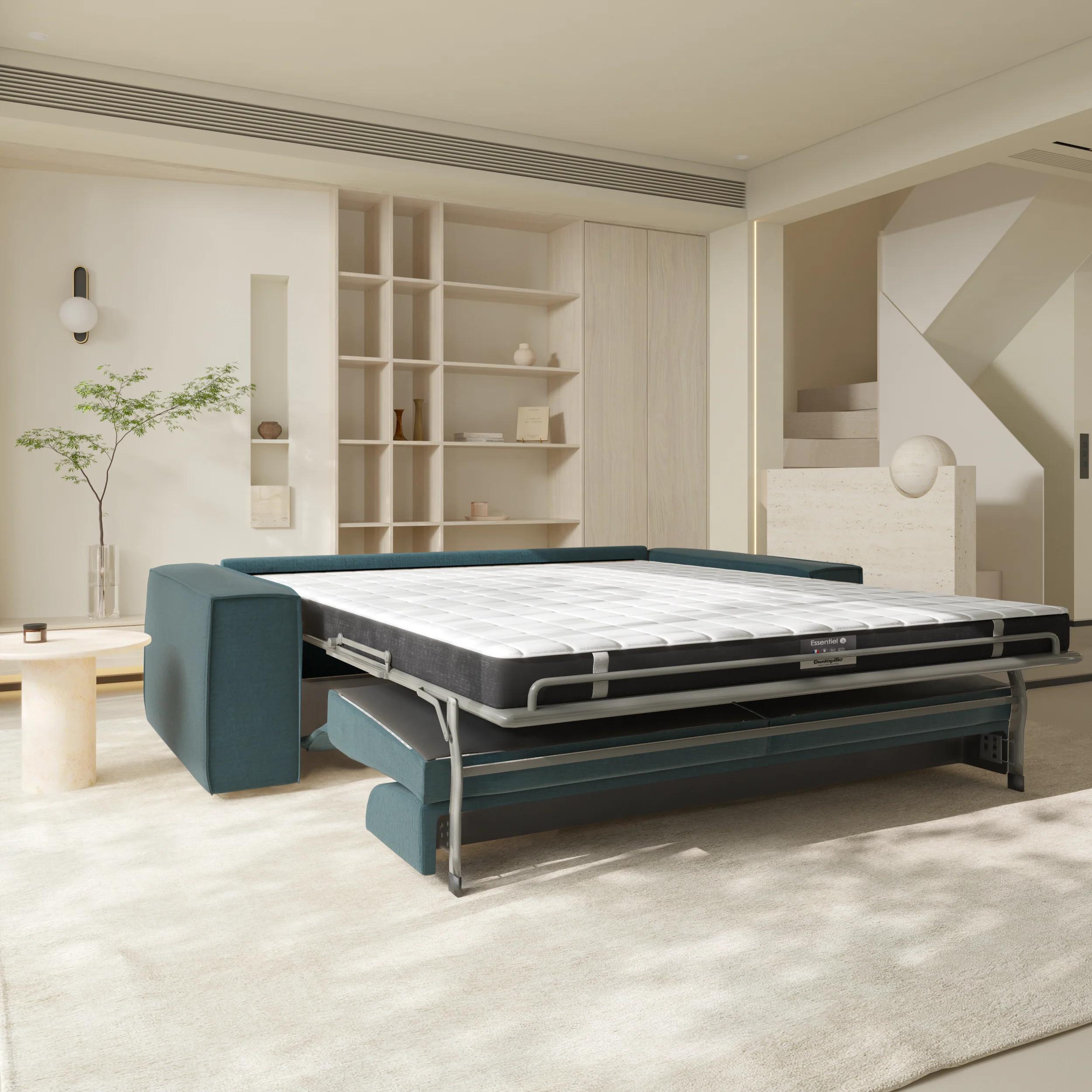 Sia Home - Canapé Convertible Express JOAN Velours Texturé - Matelas ...