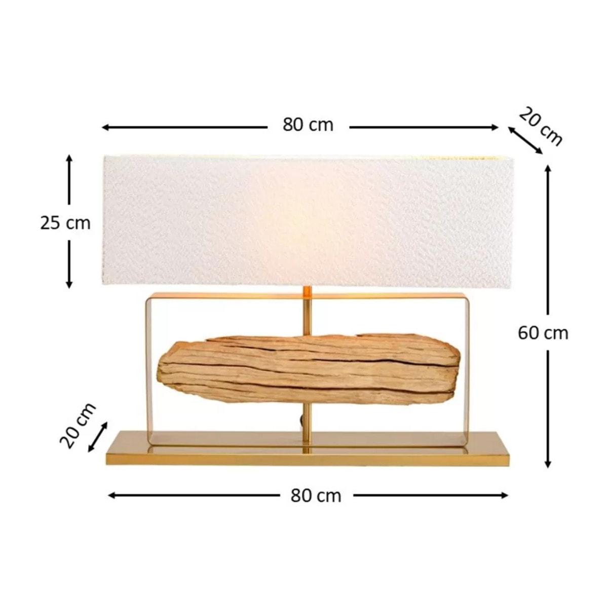 Lampe Nature 60cm dorée Kare Design