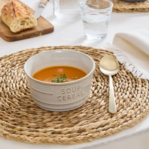 Bol inscription Soup Cereal blanc 50cl