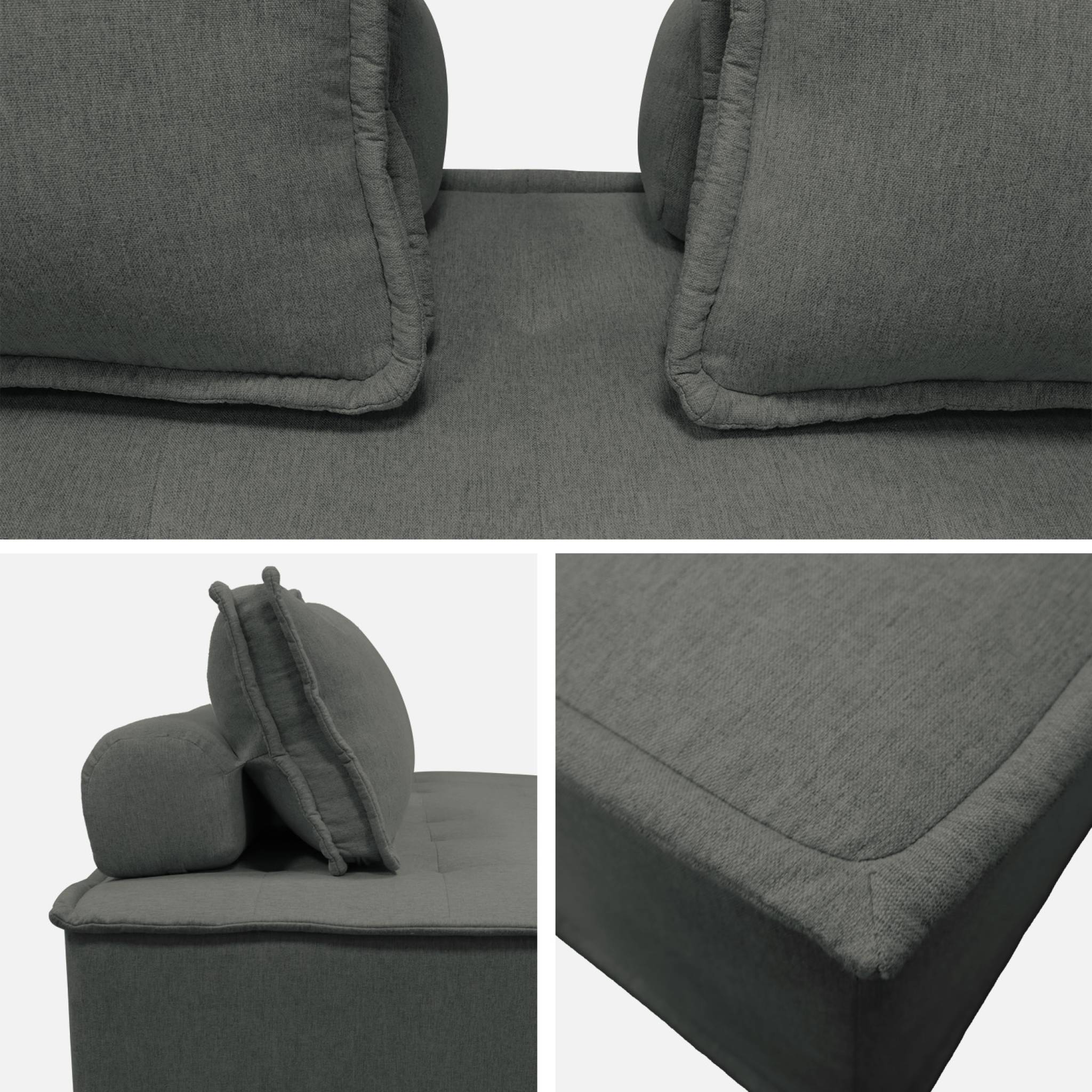 Ensemble chauffeuses DAO pour canapé modulable en tissu capitonné 4 places gris foncé