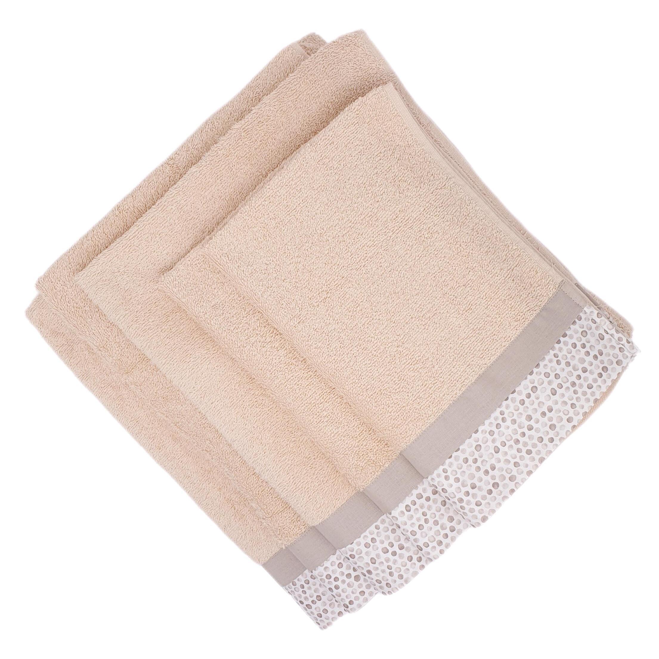 Set Spugna PALLINI 5 Pezzi: 2 Viso+2 Ospite + 1 Telo Bagno - 450 gr/m² - Nocciola - Puro Cotone