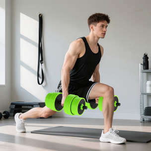 Juego de Mancuernas Ajustables, 4 en 1, 30kg, Juego de Pesas Utilizado como Kettlebell, Barra, Mancuernas o Soporte para Flexiones, Equipo de Fitness para Hombres y Mujeres, Gimnasio en Casa