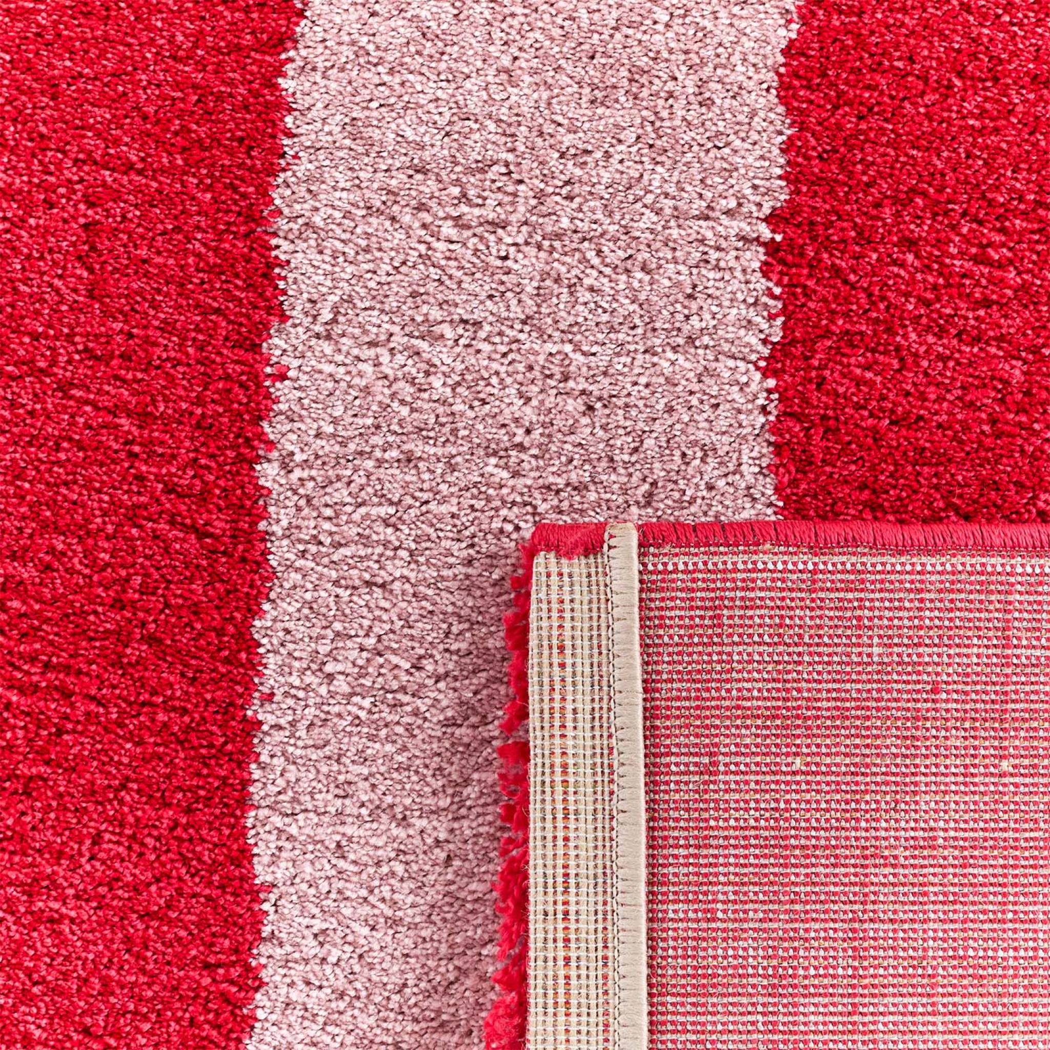 Tapis intérieur rayures rouge et rose PABLO