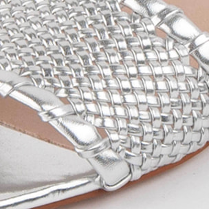 Sandalia De Tacón - Plateado - Altura: 4 Cm