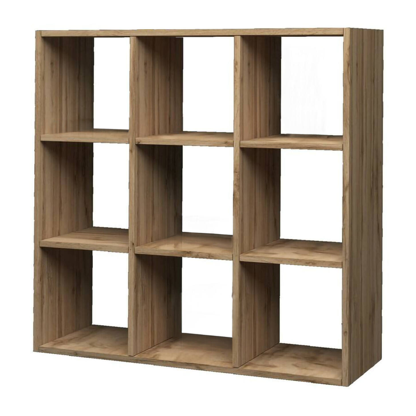 Libreria Rodrigo, Mobile con ripiani, Biblioteca da ufficio, 100% Made in Italy, Rovere, cm 90x25h90