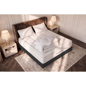 Pack George V + Sommier tapissier en kit cm d'épaisseur - Matelas à Ressorts ensachés et mémoire de forme de 28cm d'épaisseur