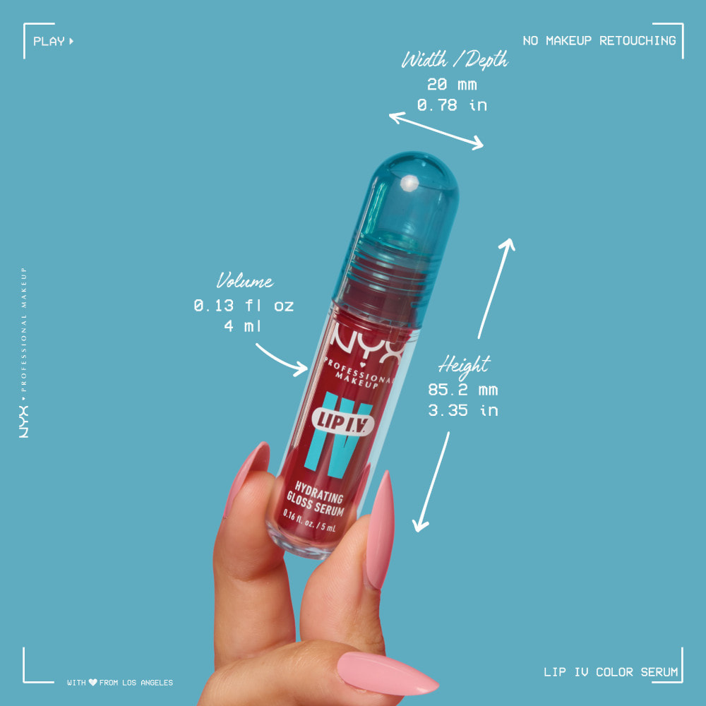 NYX Professional Makeup, Lip IV, Gloss, jusqu'à 12h d'hydratation, hautement pigmenté, fini brillant, Bubblegum Burst