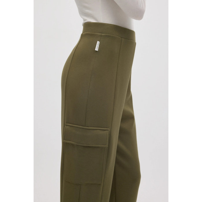 Pantaloni cargo fluidi verdi