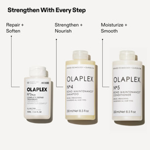 OLAPLEX Kit Tratamiento N°3 Plus 100ml + Champú N°4 250ml + Acondicionador N°5 250ml
