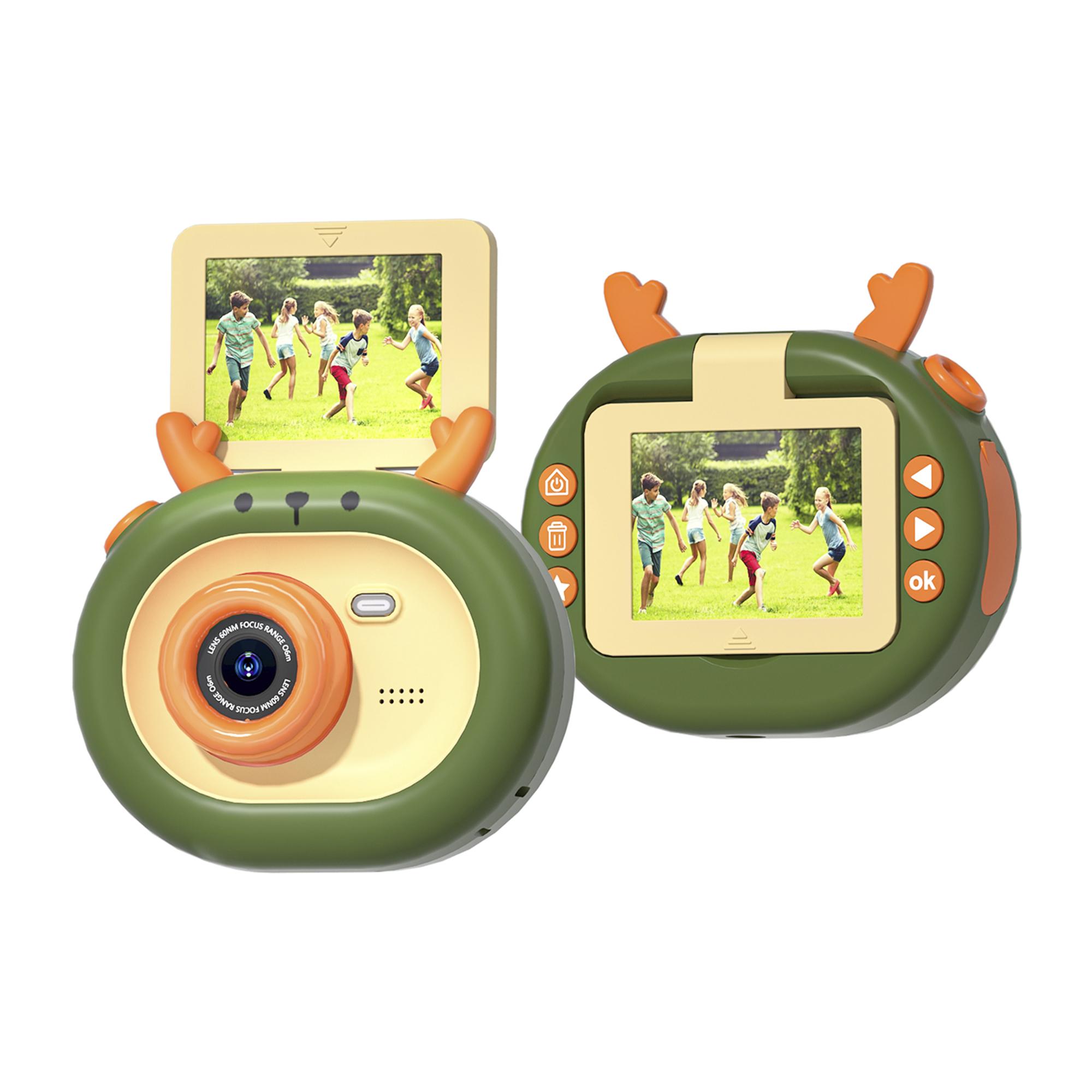 Foto digitale da 40mpx e videocamera FHD per bambini. Schermo pieghevole da 2 pollici. Include treppiede con funzione di presa.