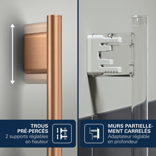 Ensemble de douche 3 jets (Pluie, Jet stimulant, Booster) - Warm Sunset brossé