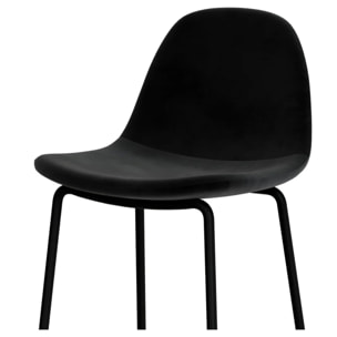Lot de 2 chaises pour îlot central 65 cm en velours noir - Henrik