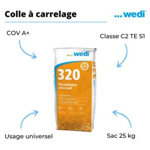 Colle à carrelage universelle wedi 320 sac 25 kg