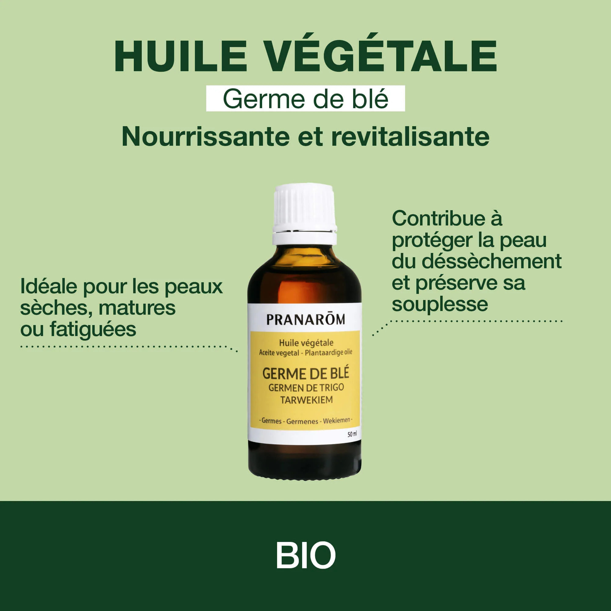 Pranarom - Huile Végétale de Germe de blé - 50 ml
