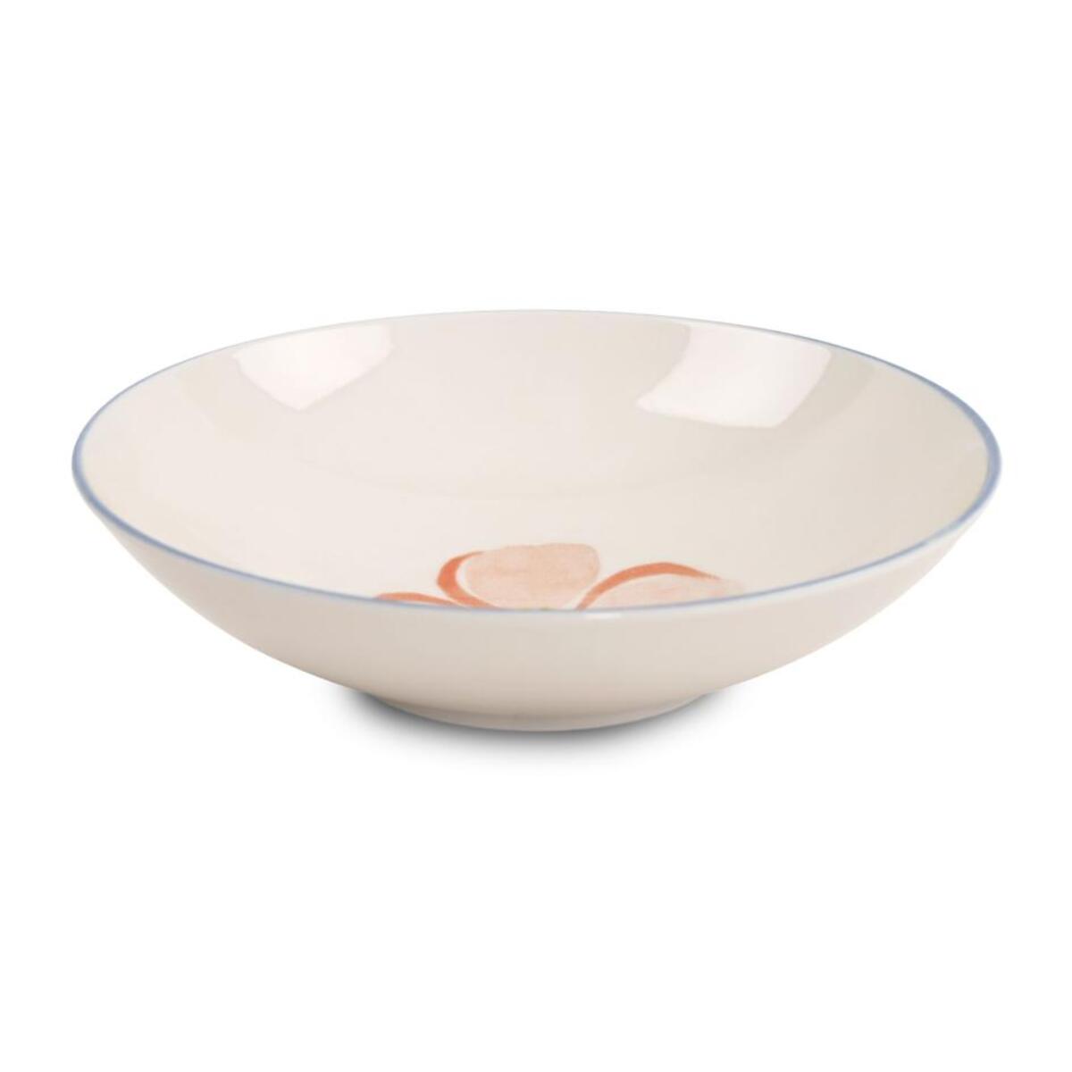 Service 18 pièces rose vert en porcelaine - "Aube de Pivoine"