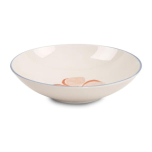 Service 18 pièces rose vert en porcelaine - "Aube de Pivoine"