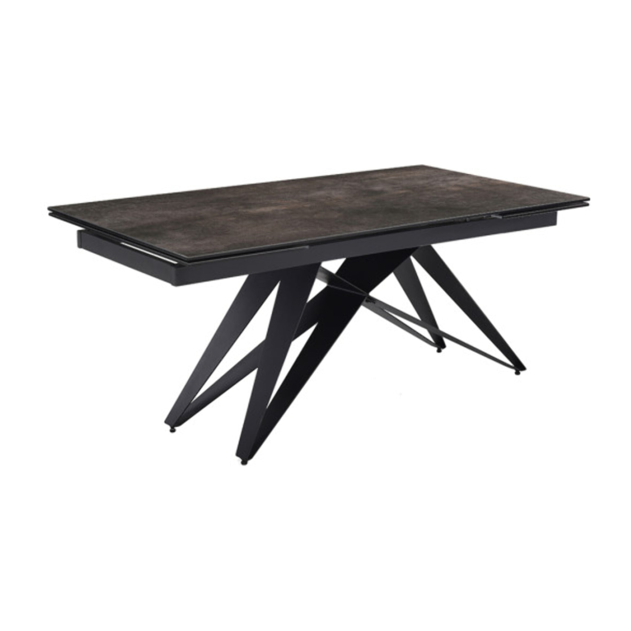 Table extensible céramique grise 180/260 cm - 8 piètements - UNIK