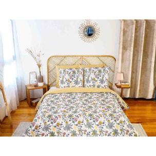 Parure Housse De Couette 3pcs 100% Satin De Coton Bio 78fils Wayan